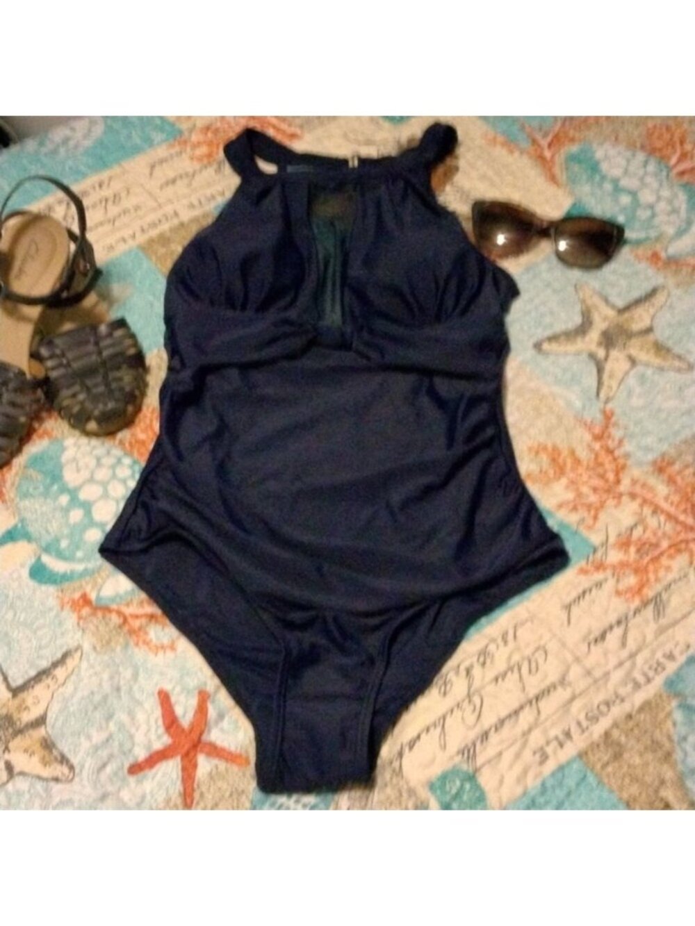 New Dark Blue Small One Piece Swimsuit